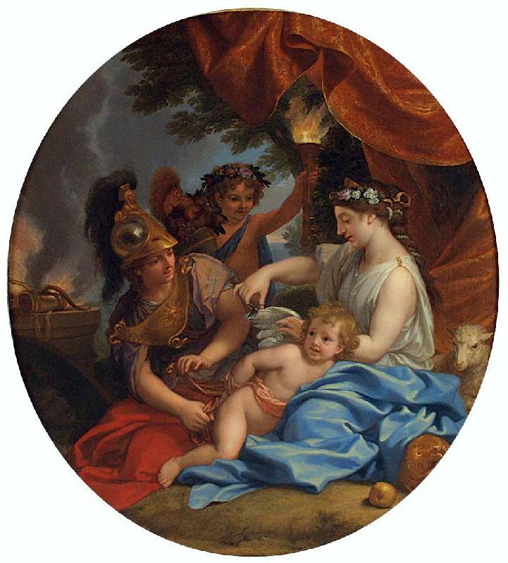 Charles le Brun Venus Clipping Cupids Wings oil painting image